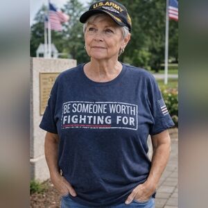 NWOT Till Valhalla Project Women's Blue Graphic T-Shirt Size XXL (Runs Small)